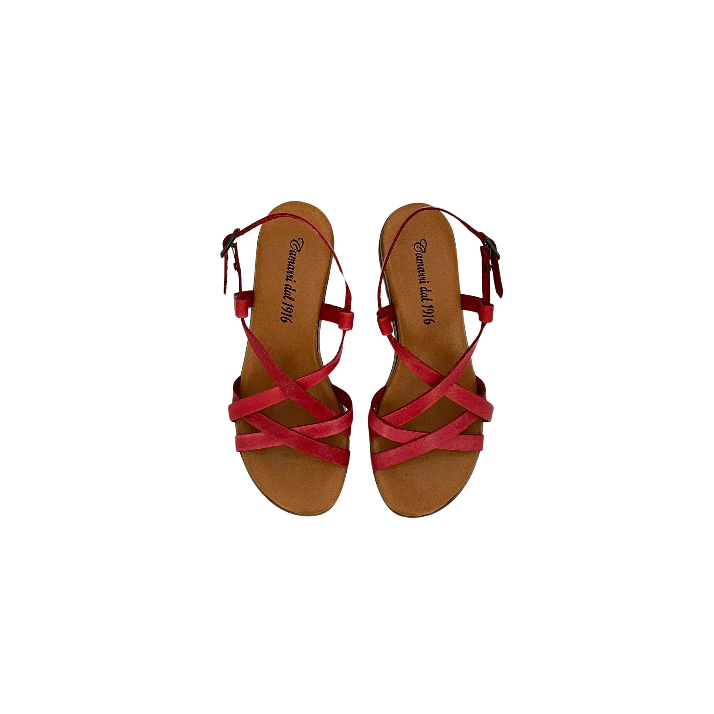 Scarpe di Maremma Sandalo Tacco 50 In Pelle Rosso*Donna Sandali & Ciabatte