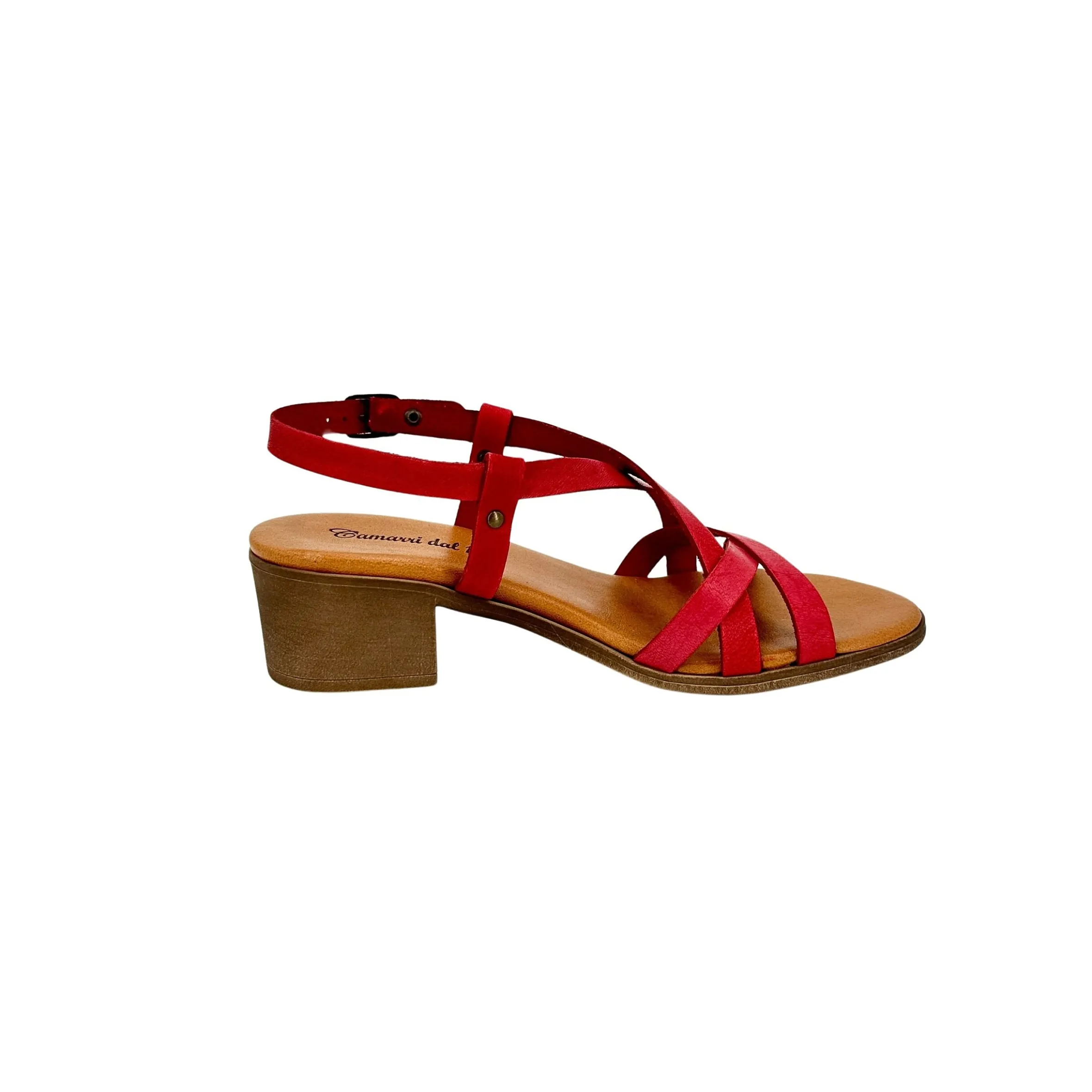 Scarpe di Maremma Sandalo Tacco 50 In Pelle Rosso*Donna Sandali & Ciabatte