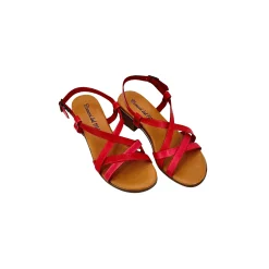 Scarpe di Maremma Sandalo Tacco 50 In Pelle Rosso*Donna Sandali & Ciabatte
