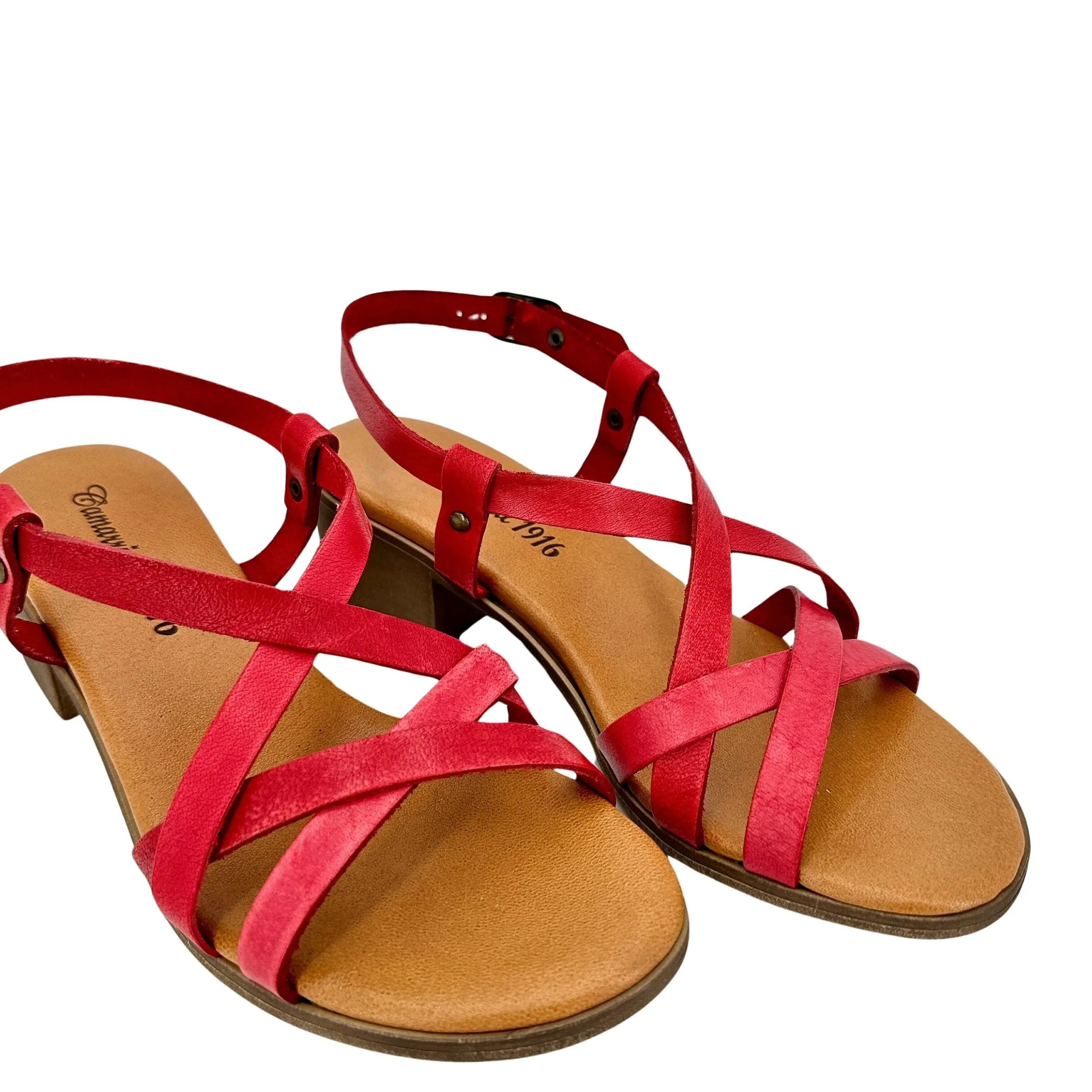 Scarpe di Maremma Sandalo Tacco 50 In Pelle Rosso*Donna Sandali & Ciabatte