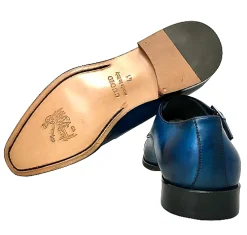 Scarpe di Maremma Scarpa Artigianale Cucita Blake Celeste Con Fibbie*Uomo Fibbie