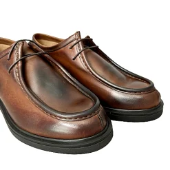 Scarpe di Maremma Scarpa Artigianale Modello Ingegnere Basso Marrone*Uomo Stringate