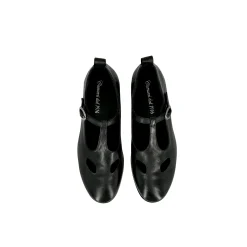 Scarpe di Maremma Scarpa Con Occhietti E Fibbia Artigianale In Pelle Tuffata Nera*Donna Scarpe Stringate