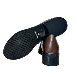 Scarpe di Maremma Scarpa Marrone In Pelle E Camoscio Con Strass Pfv*Donna Scarpe Stringate
