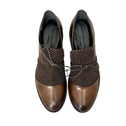 Scarpe di Maremma Scarpa Marrone In Pelle E Camoscio Con Strass Pfv*Donna Scarpe Stringate