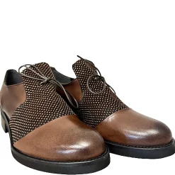 Scarpe di Maremma Scarpa Marrone In Pelle E Camoscio Con Strass Pfv*Donna Scarpe Stringate