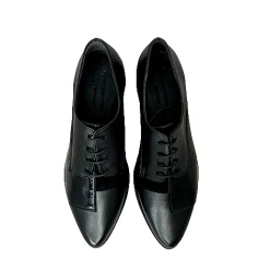 Scarpe di Maremma Scarpa Nera In Pelle, Camoscio E Vernice Pfv*Donna Scarpe Stringate