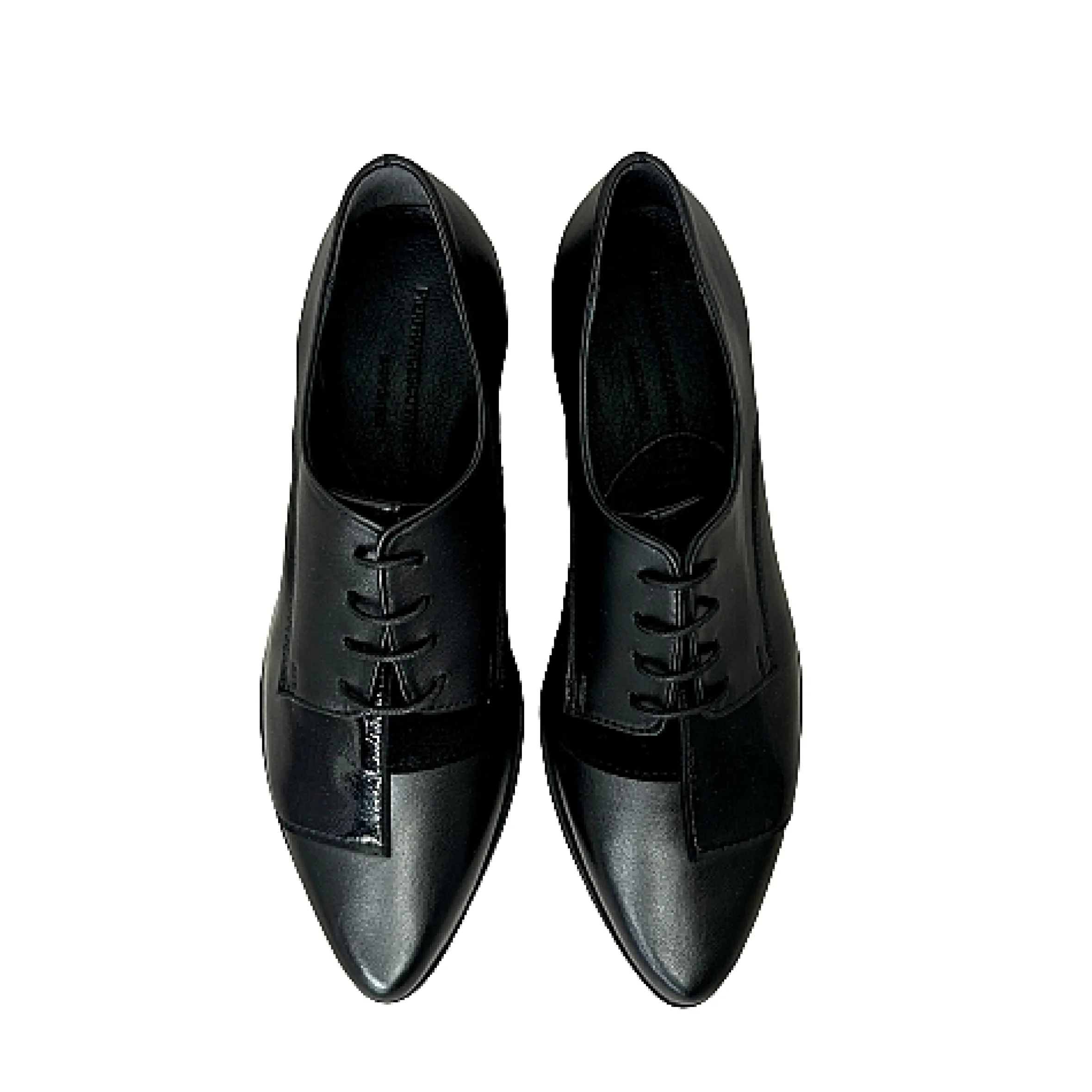 Scarpe di Maremma Scarpa Nera In Pelle, Camoscio E Vernice Pfv*Donna Scarpe Stringate