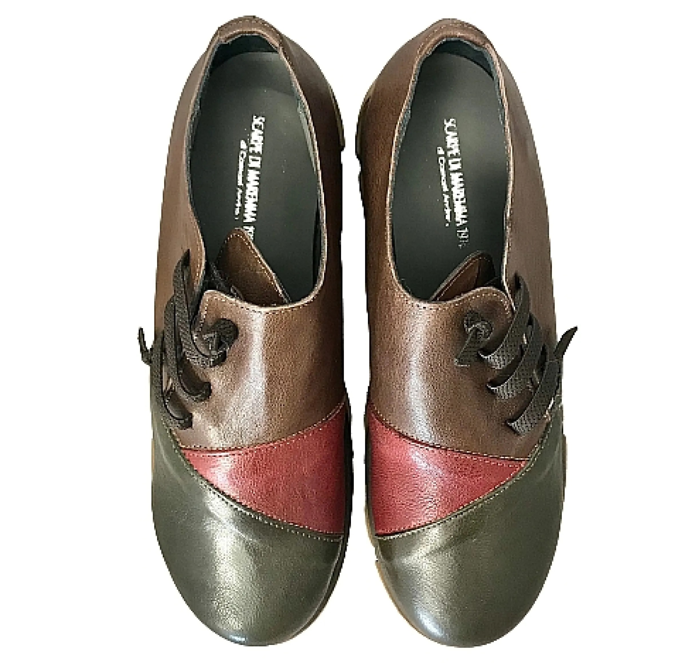 Scarpe di Maremma Sneaker Artigianale Verde/Bordeaux/Tabacco*Donna Scarpe Sportive