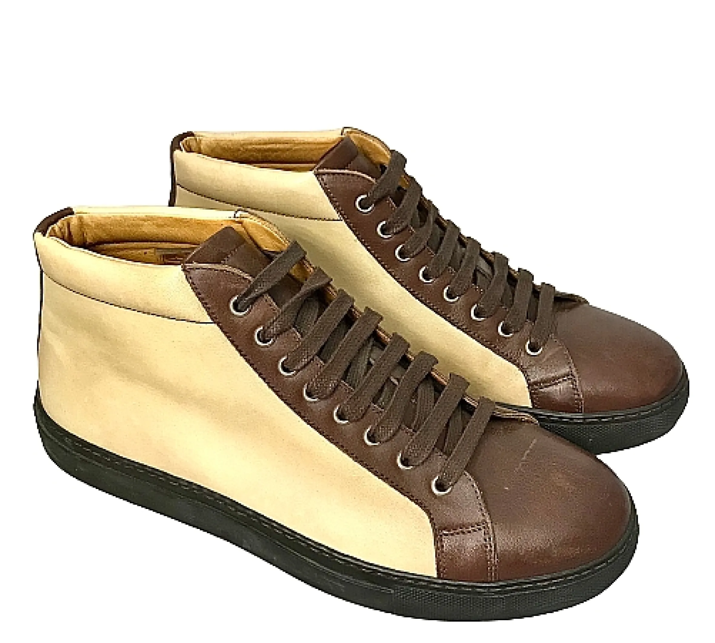 Scarpe di Maremma Sneakers Artigianale Alta In Pelle Bicolore*Uomo Sneakers