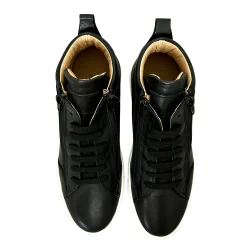 Scarpe di Maremma Sneakers Artigianale Alta In Pelle Nera*Uomo Sneakers