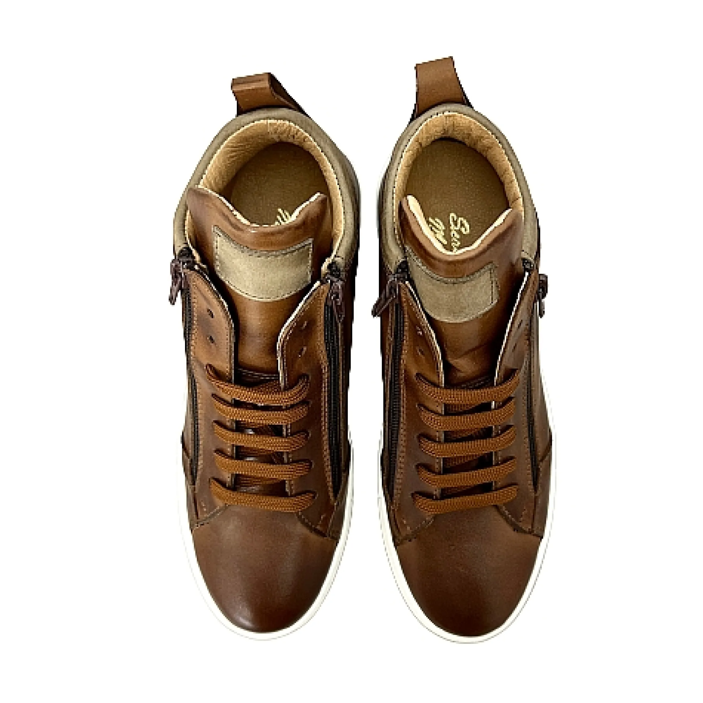 Scarpe di Maremma Sneakers Artigianale Alta In Pelle Marrone*Uomo Sneakers