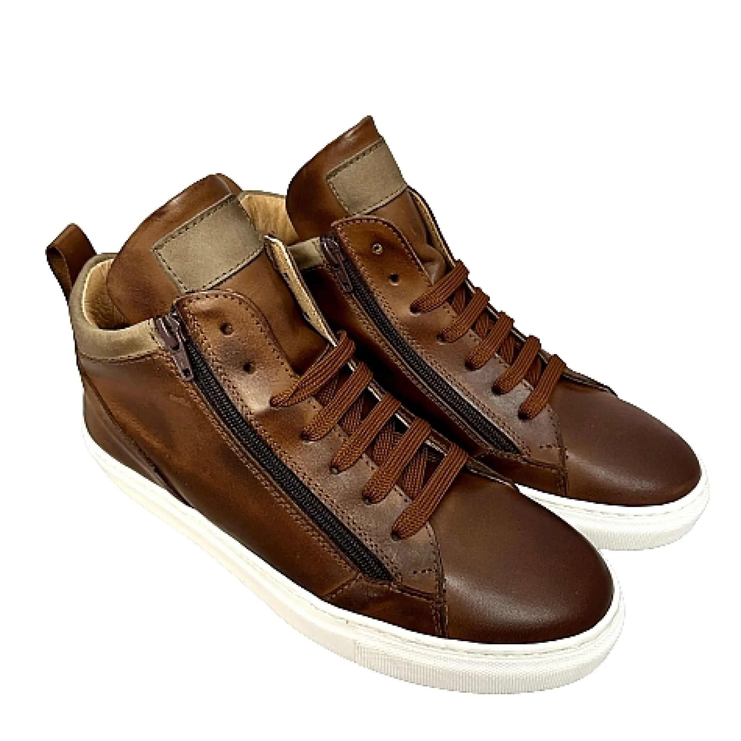 Scarpe di Maremma Sneakers Artigianale Alta In Pelle Marrone*Uomo Sneakers