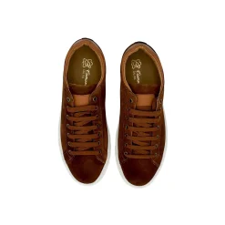 Scarpe di Maremma Sneakers Artigianale In Camoscio Cuoio Forato*Uomo Sneakers