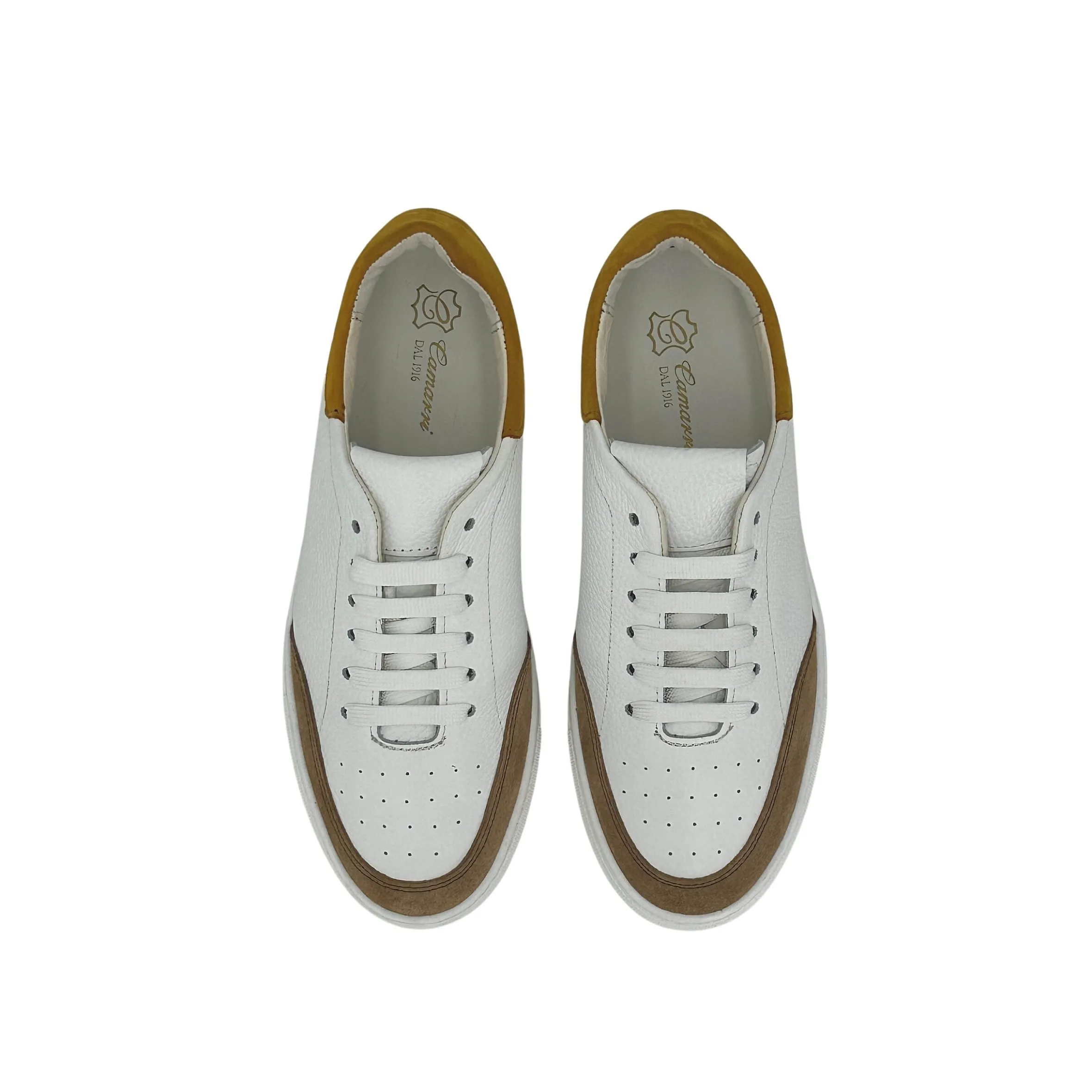 Scarpe di Maremma Sneakers Artigianale In Pelle Bianca E Nabuk*Uomo Sneakers