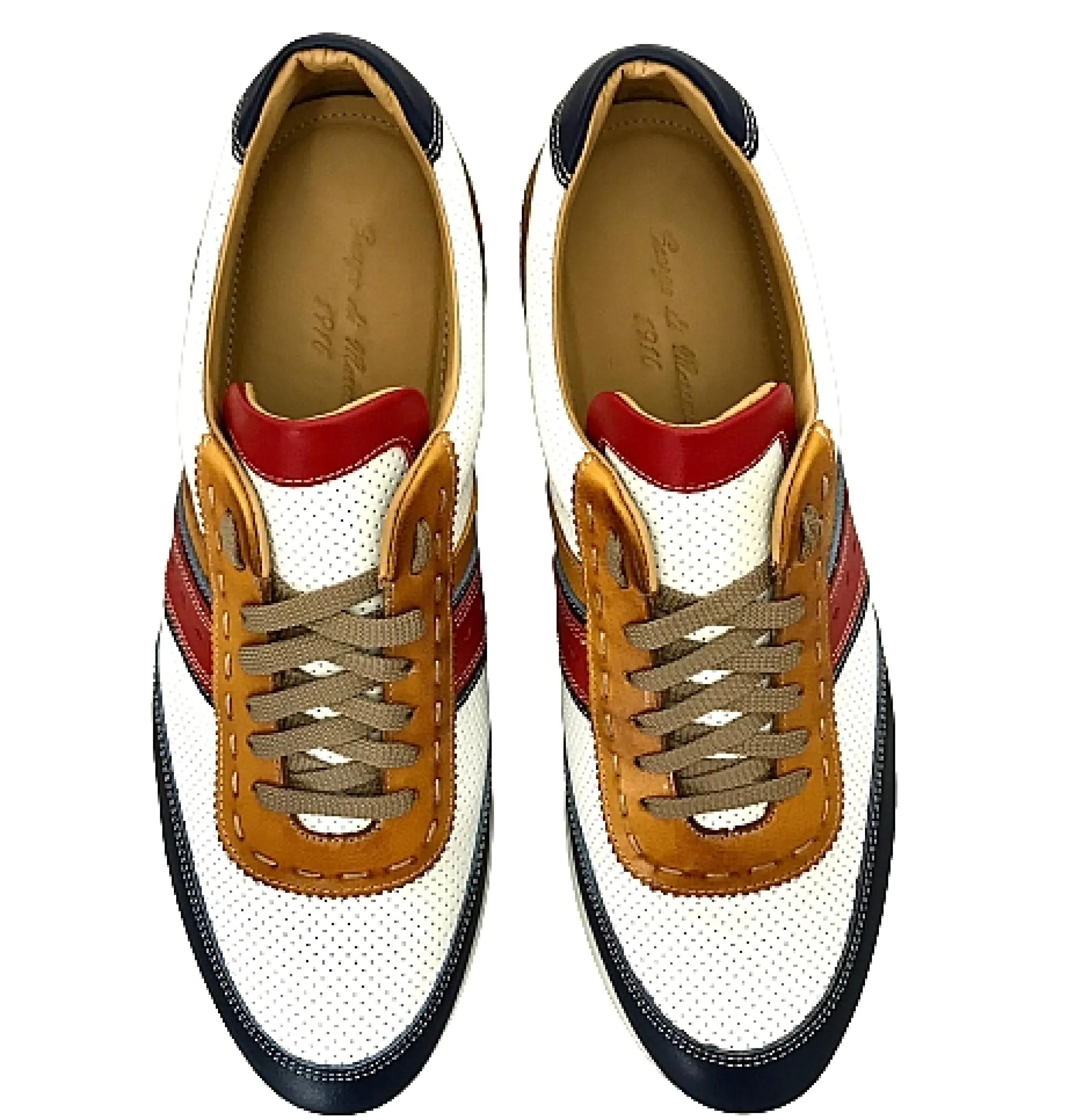 Scarpe di Maremma Sneakers Bassa Artigianale In Pelle Bianca*Uomo Sneakers
