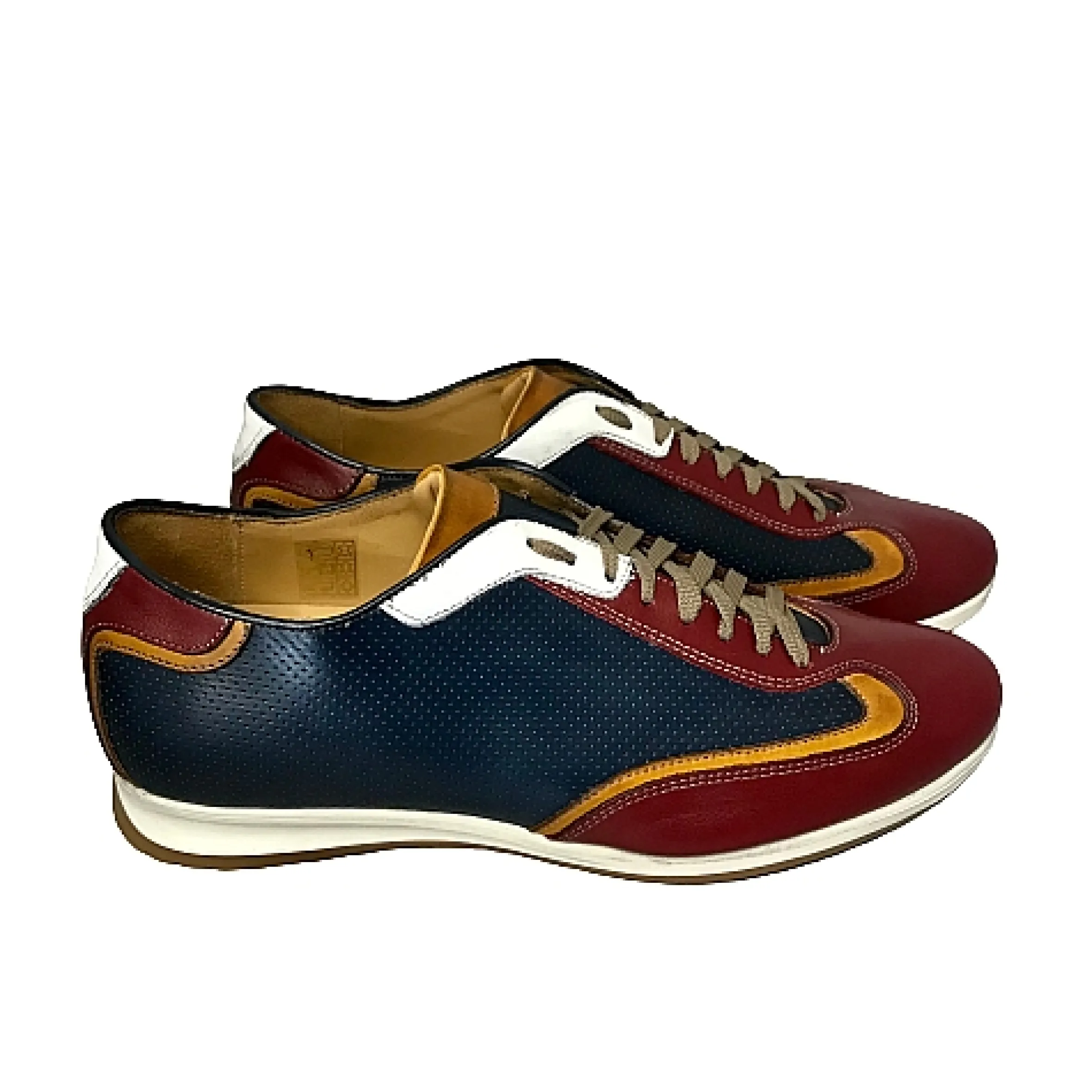 Scarpe di Maremma Sneakers Bassa In Pelle Blu E Rossa*Uomo Sneakers