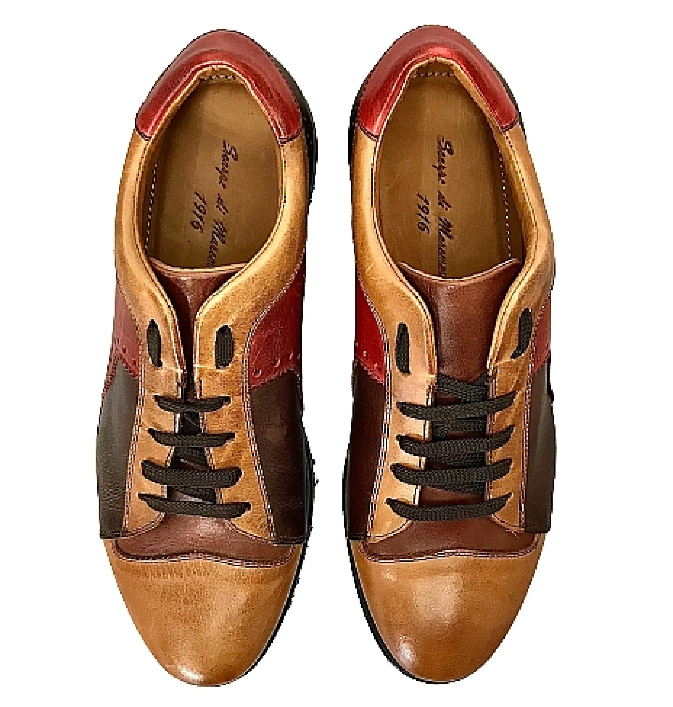 Scarpe di Maremma Sneakers Bassa In Pelle Marrone E Rossa*Uomo Sneakers