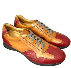 Scarpe di Maremma Sneakers Bassa In Pelle Rossa E Cuoio*Uomo Sneakers