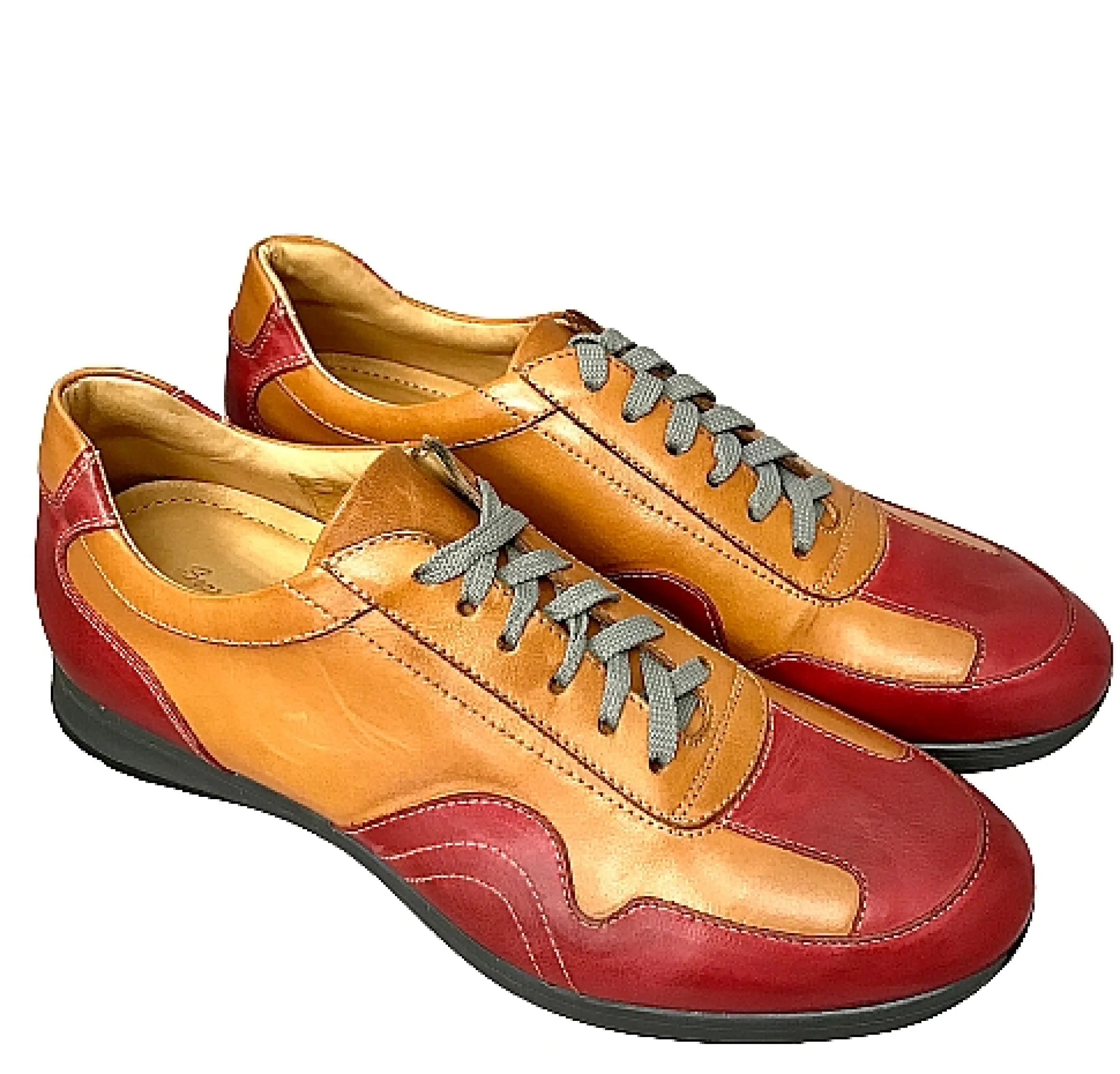 Scarpe di Maremma Sneakers Bassa In Pelle Rossa E Cuoio*Uomo Sneakers