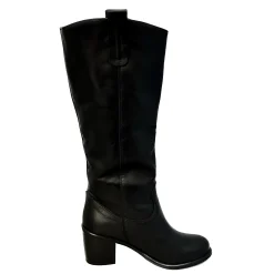 Scarpe di Maremma Stivale Artigianale Alto In Pelle Nero*Donna Stivali