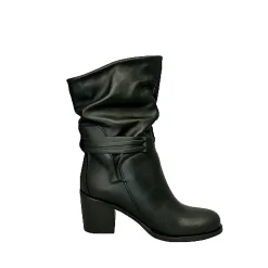 Scarpe di Maremma Stivale Artigianale Arricciato Nero*Donna Stivali
