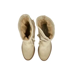 Scarpe di Maremma Stivale Artigianale In Pelle Nabuk Beige*Donna Stivali