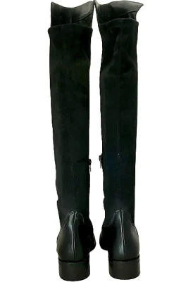 Scarpe di Maremma Stivale Artigianale In Pelle E Camoscio Nero*Donna Stivali