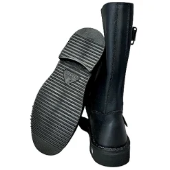 Scarpe di Maremma Stivale Artigianale Nero In Pelle Ingrassata Con Fibbie*Uomo Stivaletti