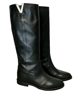 Scarpe di Maremma Stivale Artigianale Nero Con Zeppa Interna*Donna Stivali