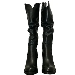 Scarpe di Maremma Stivale Artigianale Nero Con Tacco*Donna Stivali