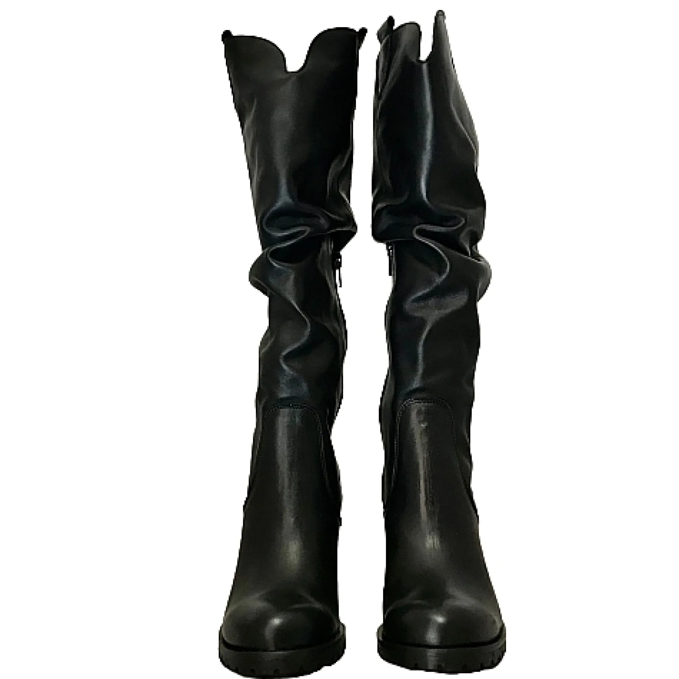 Scarpe di Maremma Stivale Artigianale Nero Con Tacco*Donna Stivali