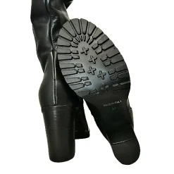 Scarpe di Maremma Stivale Artigianale Nero Con Tacco*Donna Stivali