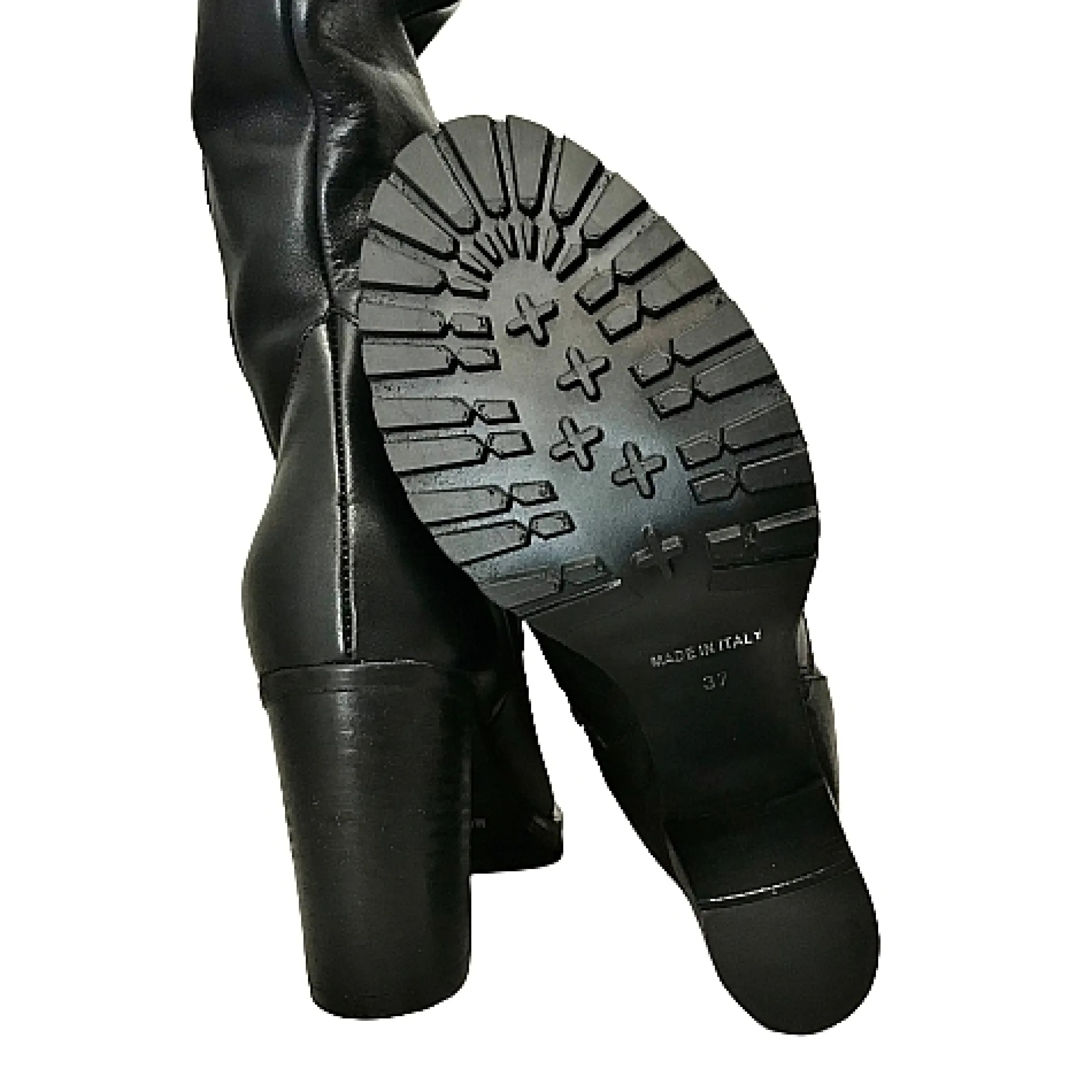 Scarpe di Maremma Stivale Artigianale Nero Con Tacco*Donna Stivali