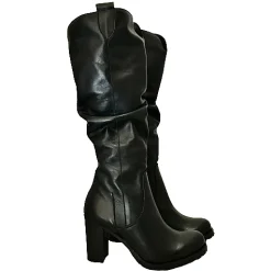 Scarpe di Maremma Stivale Artigianale Nero Con Tacco*Donna Stivali