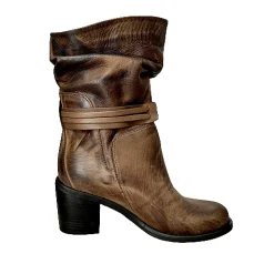 Scarpe di Maremma Stivale Artigianale Spazzolato Testa Di Moro*Donna Stivali