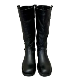 Scarpe di Maremma Stivale Biker Con Fibbie E Punta Squadrata Nero*Donna Stivali
