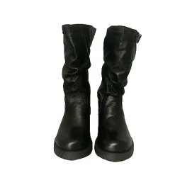 Scarpe di Maremma Stivale Medio In Pelle Artigianale Nero Pfv*Donna Stivali