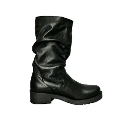 Scarpe di Maremma Stivale Medio In Pelle Artigianale Nero Pfv*Donna Stivali