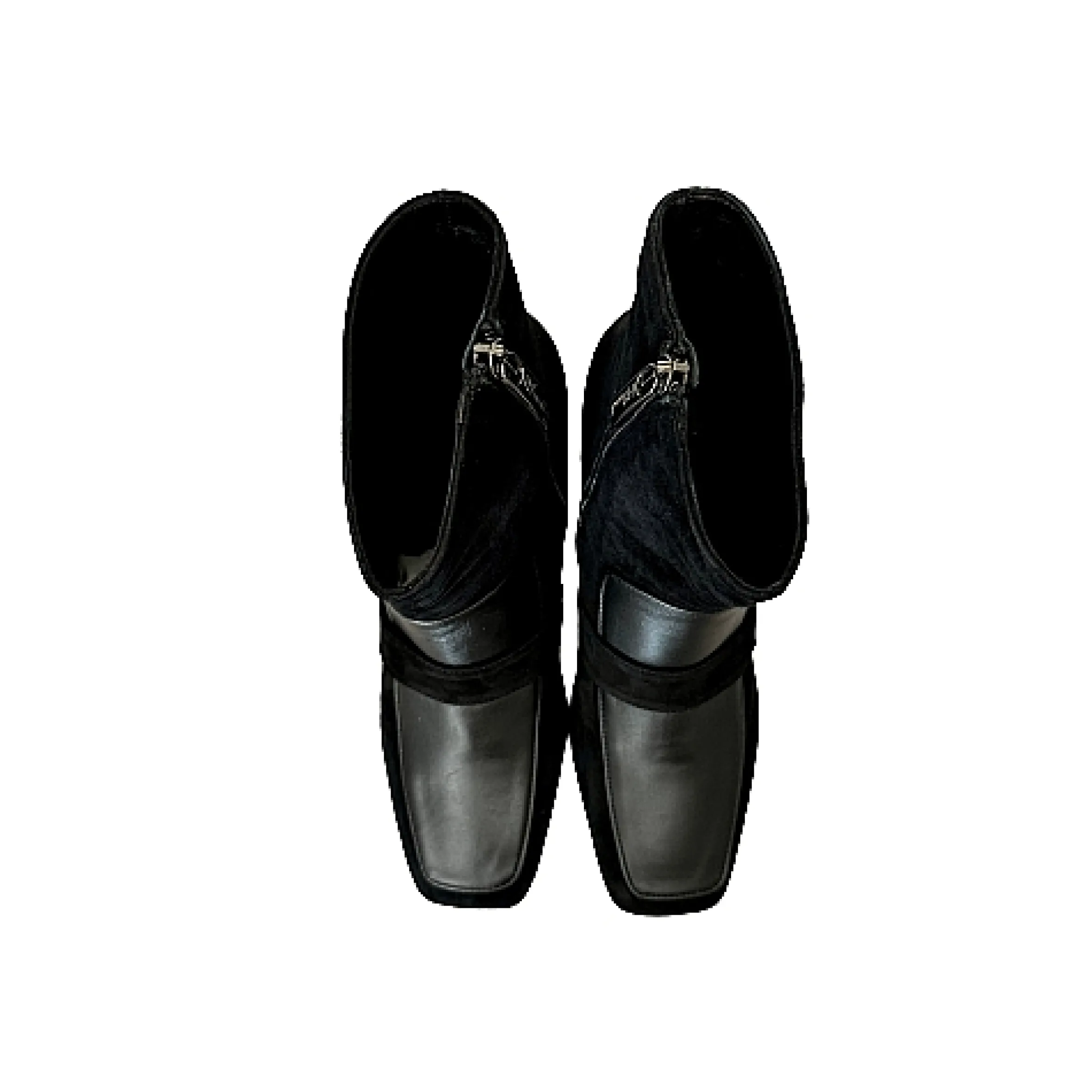 Scarpe di Maremma Stivaletto In Camoscio E Pelle Nero Pfv*Donna Tronchetti