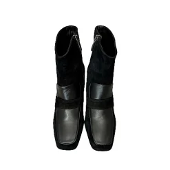 Scarpe di Maremma Stivaletto In Camoscio E Pelle Nero Pfv*Donna Tronchetti