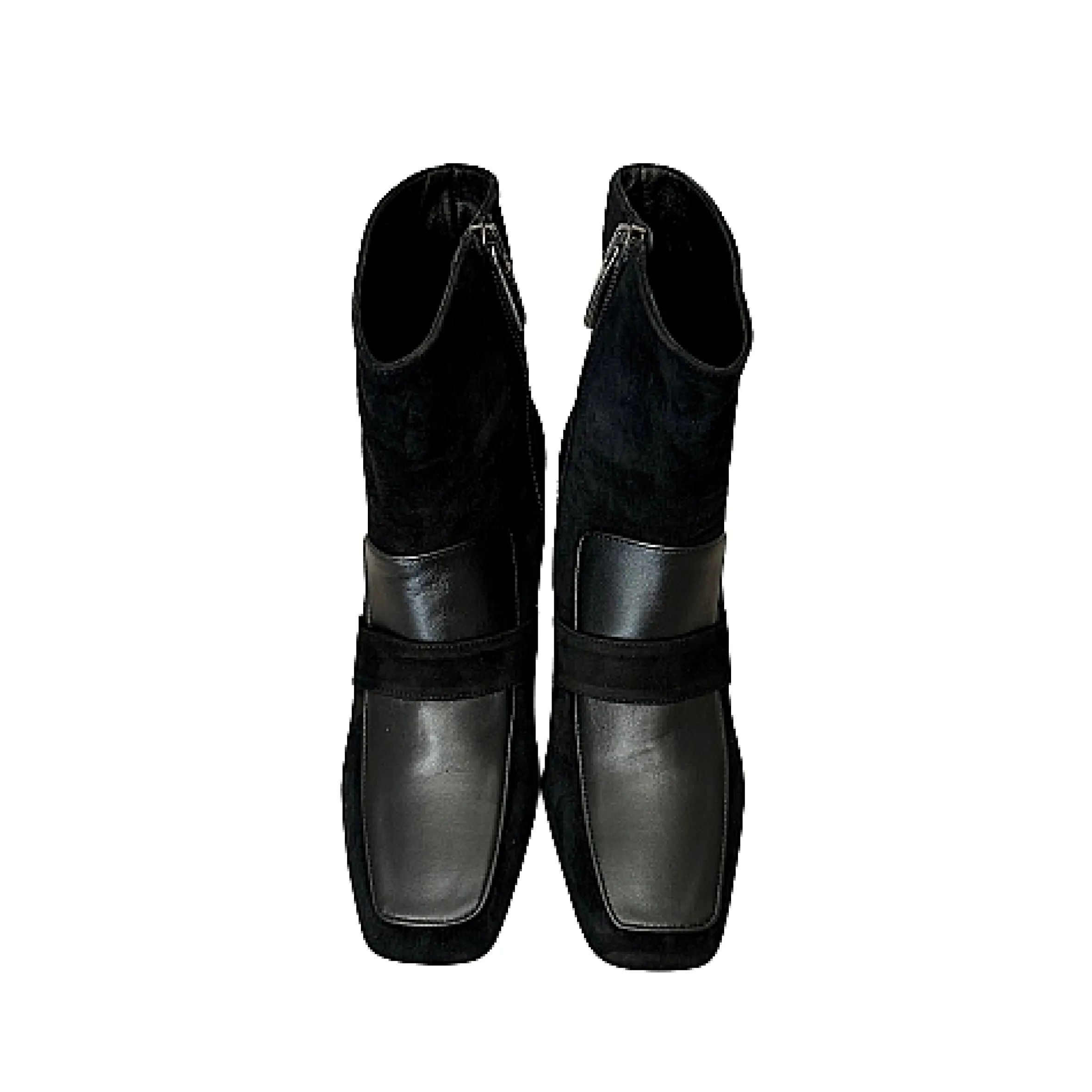 Scarpe di Maremma Stivaletto In Camoscio E Pelle Nero Pfv*Donna Tronchetti