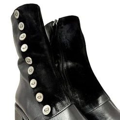 Scarpe di Maremma Stivaletto Nero In Pelle Con Bottoni Camarri 1916*Donna Mocassini