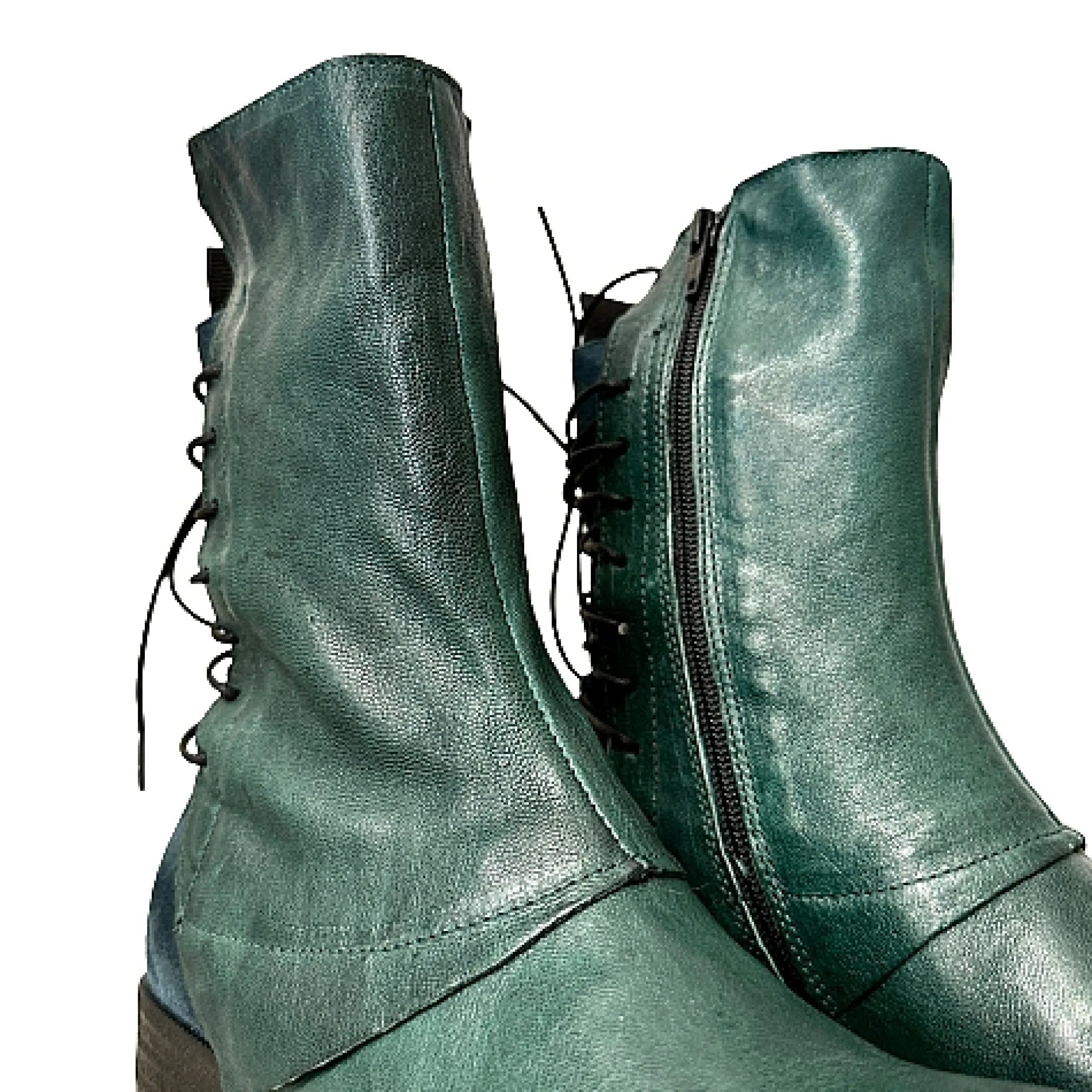 Scarpe di Maremma Stivaletto Petrolio In Pelle Tuffata Camarri 1916*Donna Stivali