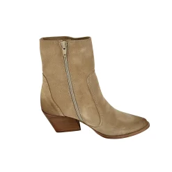 Scarpe di Maremma Stivaletto Texano In Camoscio Beige Spazzolato*Donna Tronchetti
