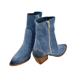 Scarpe di Maremma Stivaletto Texano In Camoscio Turchese*Donna Tronchetti