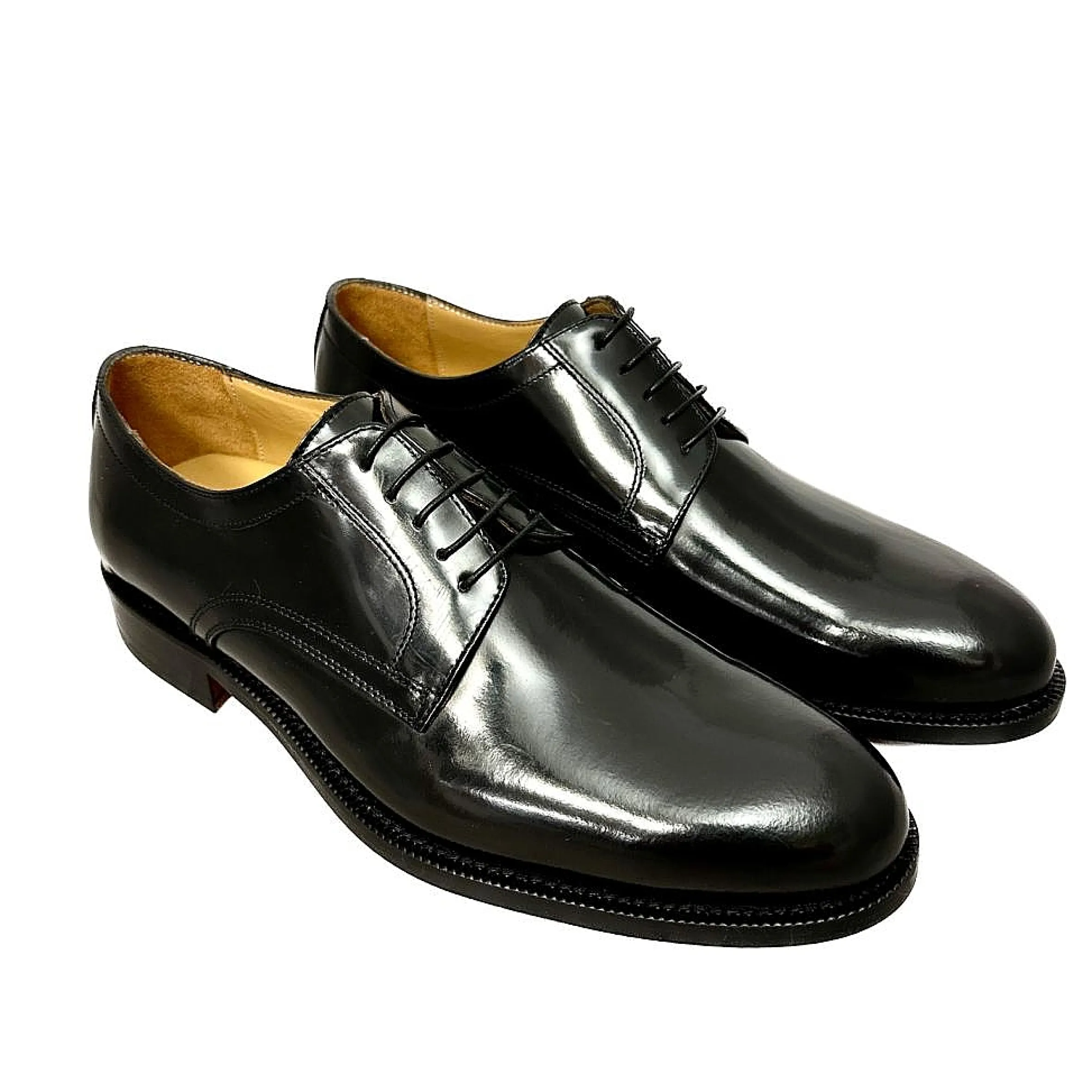 Scarpe di Maremma Stringata Artigianale Abrasivata Nera Cucita Blake*Uomo Stringate