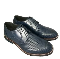 Scarpe di Maremma Stringata Artigianale Forata Blu*Uomo Stringate