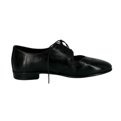 Scarpe di Maremma Stringata Artigianale In Pelle Tuffata Nera Camarri 1916*Donna Scarpe Stringate