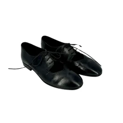 Scarpe di Maremma Stringata Artigianale In Pelle Tuffata Nera Camarri 1916*Donna Scarpe Stringate